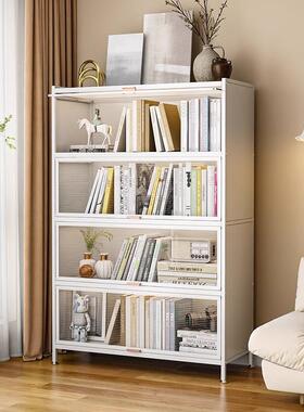 家用钢制书柜带门防尘客厅储物柜多层儿童书架收纳柜落地置物架