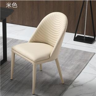 意式极简餐椅皮艺软包书房餐厅酒店工程现代简约北欧休闲舒适椅子
