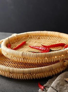 编织藤编织手提点心托盘面包篮家居杂物收纳筐子包装篮