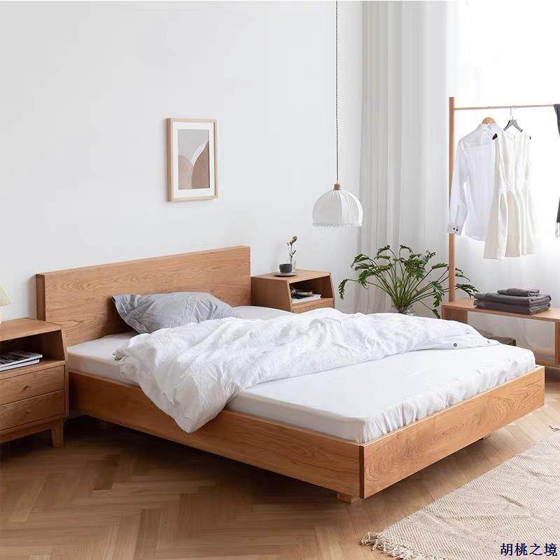 北欧实木樱桃木悬浮床黑胡桃木橡木双人床现代简约原木环保家具,机械设备,其他机械设备,淘宝优惠券,粉丝福利购,淘宝优惠卷