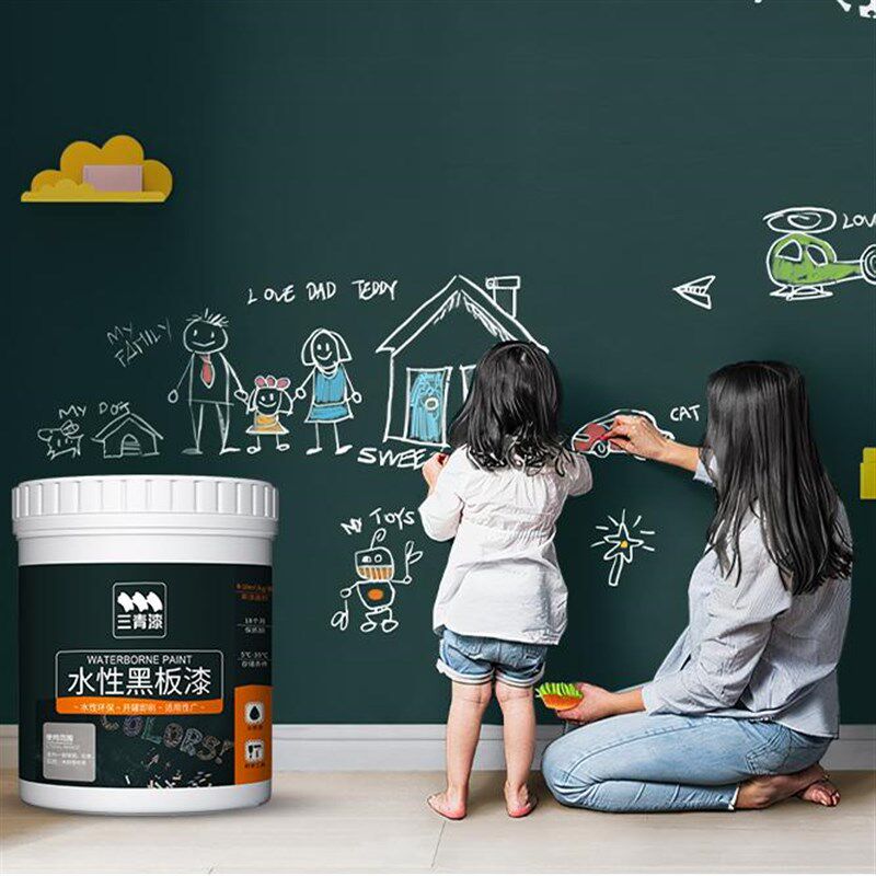 三青水性黑板漆墙面画板漆电视背景墙漆防水易擦涂鸦艺术漆