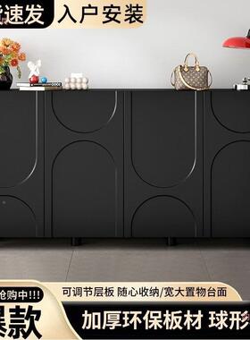 法式代简约鞋柜玄关家用门口纳入现户一体靠墙出房租PGP黑色收储