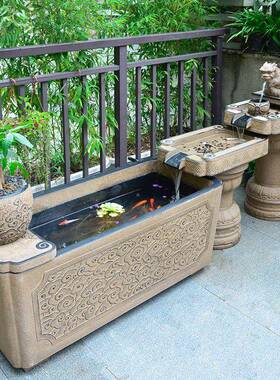 大型户外循环流OBX水摆件落地喷泉阳台露台水花园景庭院鱼池造景