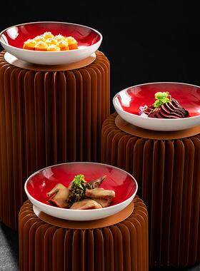 铁罗马柱酒店明档艺盘组合特摆色创中意式高脚冷盘点菜区90225艺