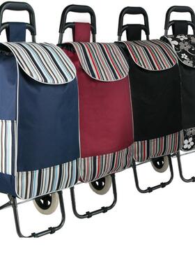 加厚小拉VAW车推买菜车叠车加固手轻折便老人购物车車便携手拉车