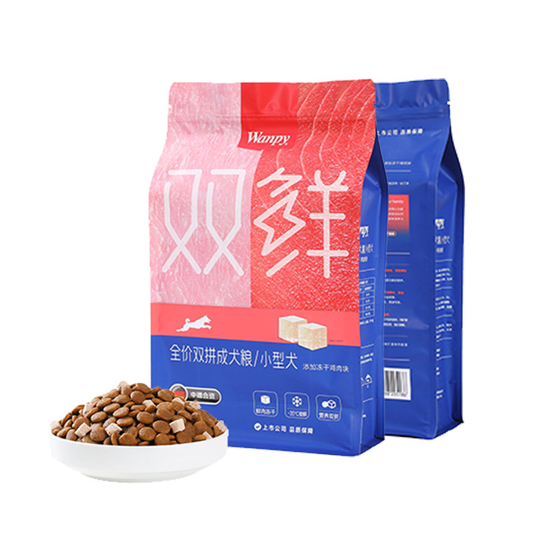 Wanpy顽皮双鲜双拼犬粮小型犬冻干通用型狗粮泰迪贵宾博美1.5kg