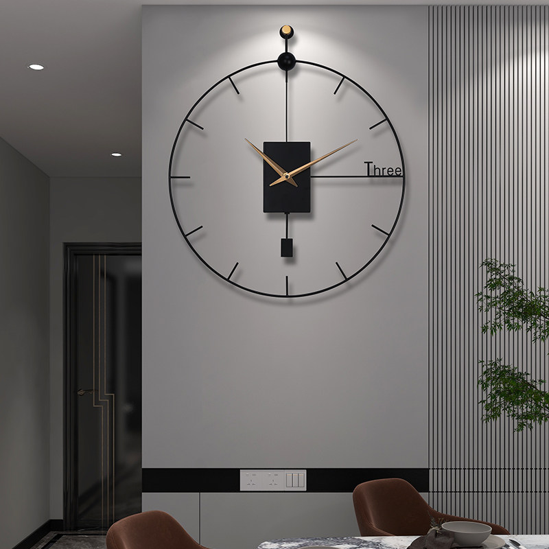 挂钟客厅免打孔家用简约创意墙壁装饰挂表静音时尚高级感餐厅钟表