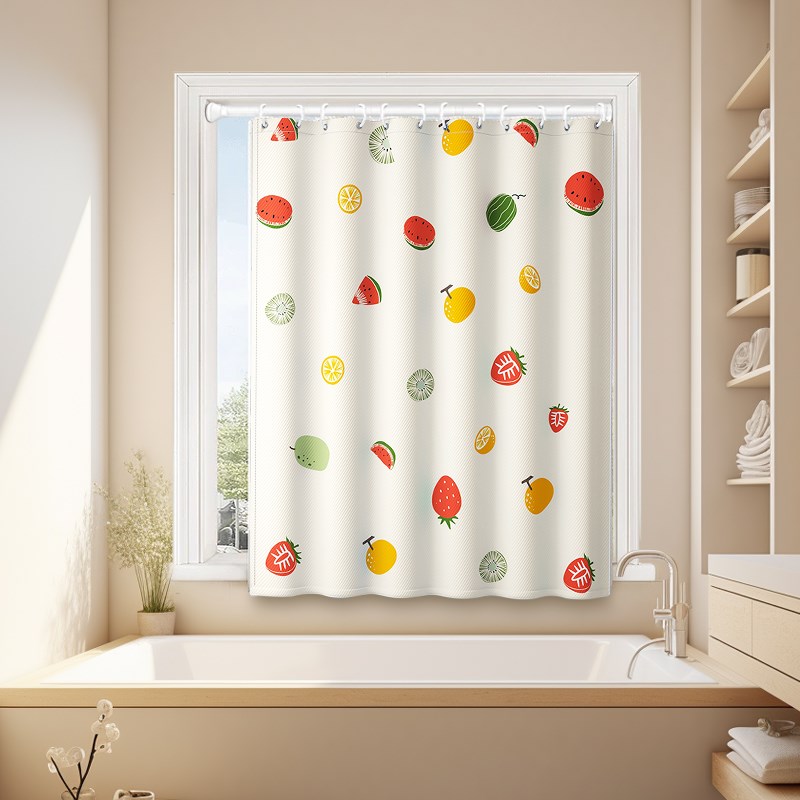 卧室房间窗帘家用遮光免打孔  卫生间浴帘防水防霉防走光隔断门帘