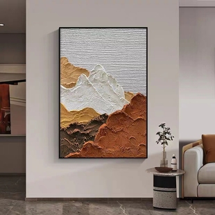 手绘油画立体抽象现代简约玄关装饰画背景墙客厅落地画厚肌理挂画
