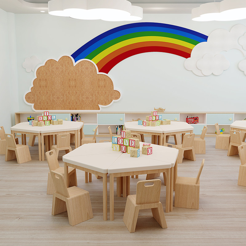 儿童桌椅组合早教中心娱乐区手工绘画商场休息区幼儿园玩具学习桌