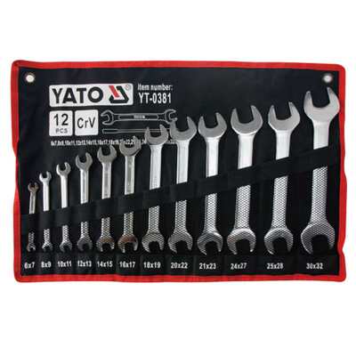 易尔拓(YATO)双头呆扳手套装CRV工业级开口固定叉口死扳手扳子