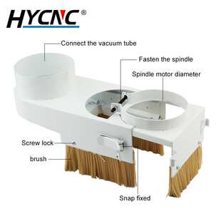 雕刻机吸尘器集尘刷跨境货源65mm-100mm可拆卸木工螺丝推拉排尘罩