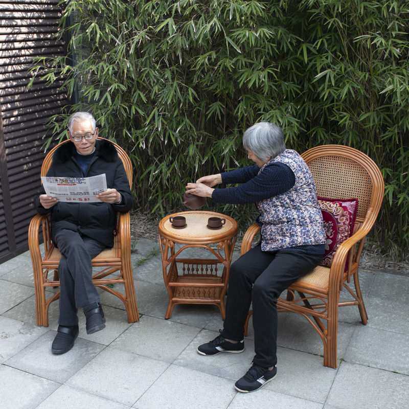 高靠背护腰滕椅真藤椅单人椅子编织办公家用老人靠椅腾椅