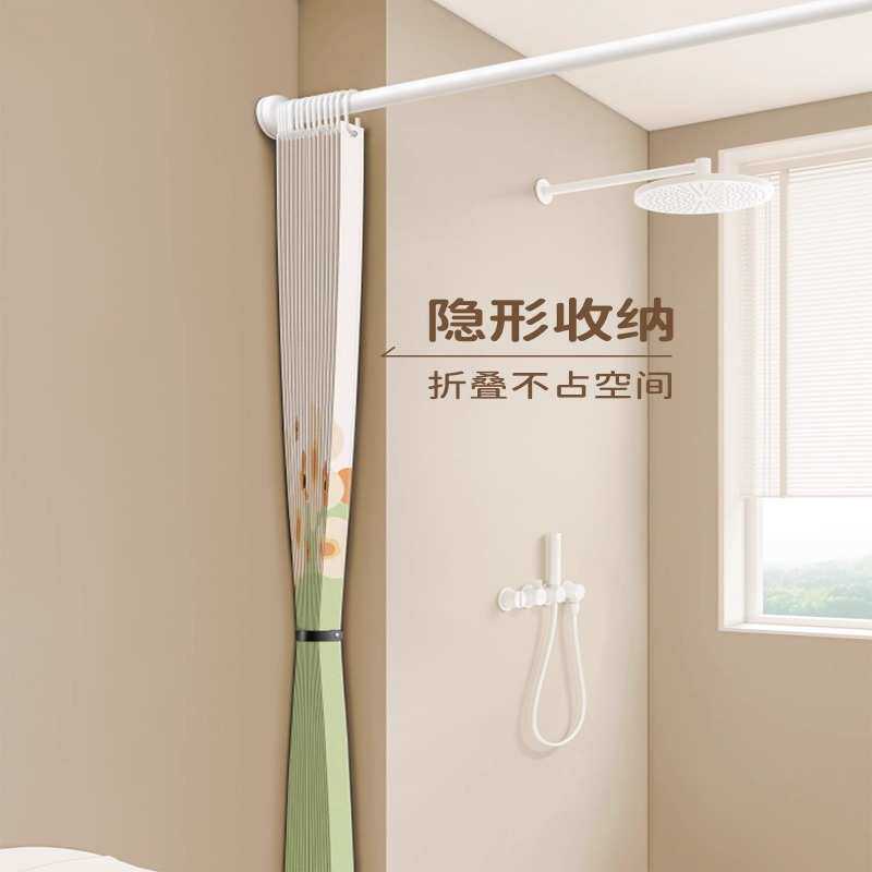2024新款折叠浴帘浴室隐形挡水帘卫生间专用淋雨隔断冲凉房隔水帘