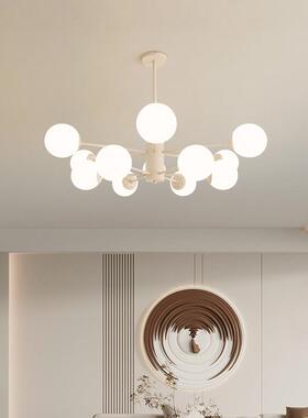 简约时尚白色LED魔豆吊灯现代创意客厅餐厅吊灯奶油风卧室书房灯