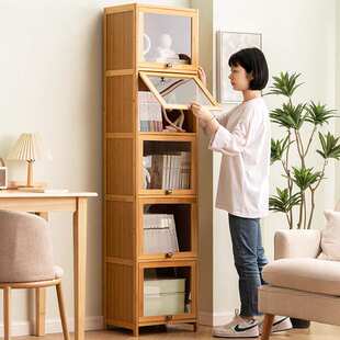书架置物架落地书柜子家用儿童收纳储物柜靠墙边客厅多层简易实木