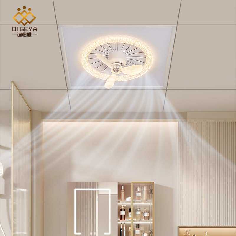 迪格雅厨房吊顶天花板风扇灯办公室楼顶嵌入式面板摇头电风扇灯