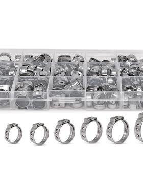 跨境145pcs盒装304不锈钢快速固定,卡箍喉箍抱箍管卡组合套装