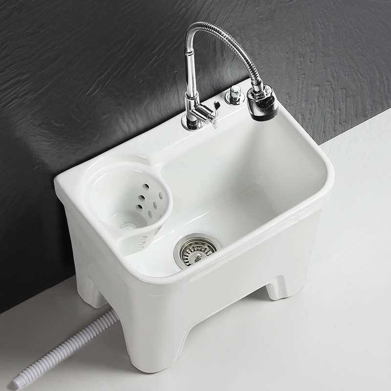 池自动墩布卫生池阳沥拖把地旋转池陶瓷盆拖把阳台卫生间拖布拖桶