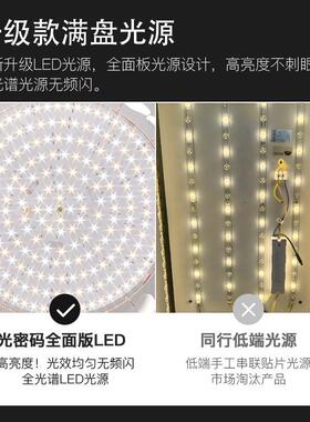 奢吸顶灯卧室灯奶轻30852风珍珠羽餐厅油灯家用公主房毛灯LED护眼