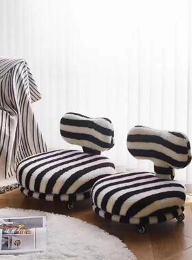 北奶风油懒人沙发家用36094厚可移动加坐墩轻奢欧高级感圆凳榻榻