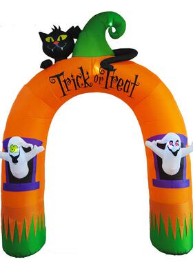 224私模新户款外充气装饰0万501圣节10FT充气拱充门幽灵黑猫趴气