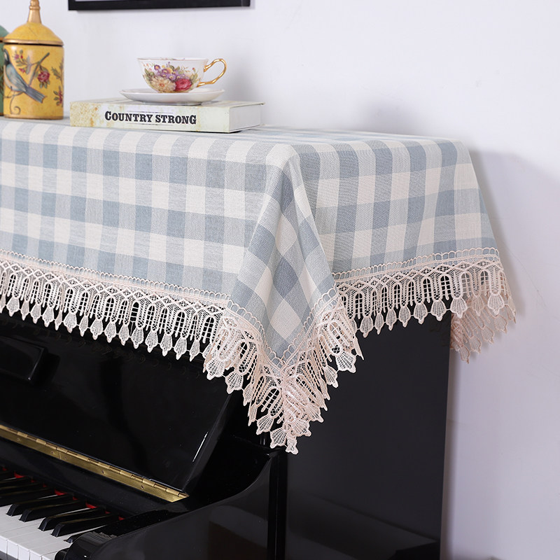 钢琴罩钢琴防尘罩盖布电钢琴现代简约通用盖巾加厚棉麻Y半罩钢琴