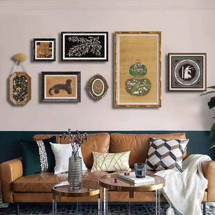 金厅豹组合客饰画法HY-270式中国风葫装芦花瓶沙发钱背景墙挂画中