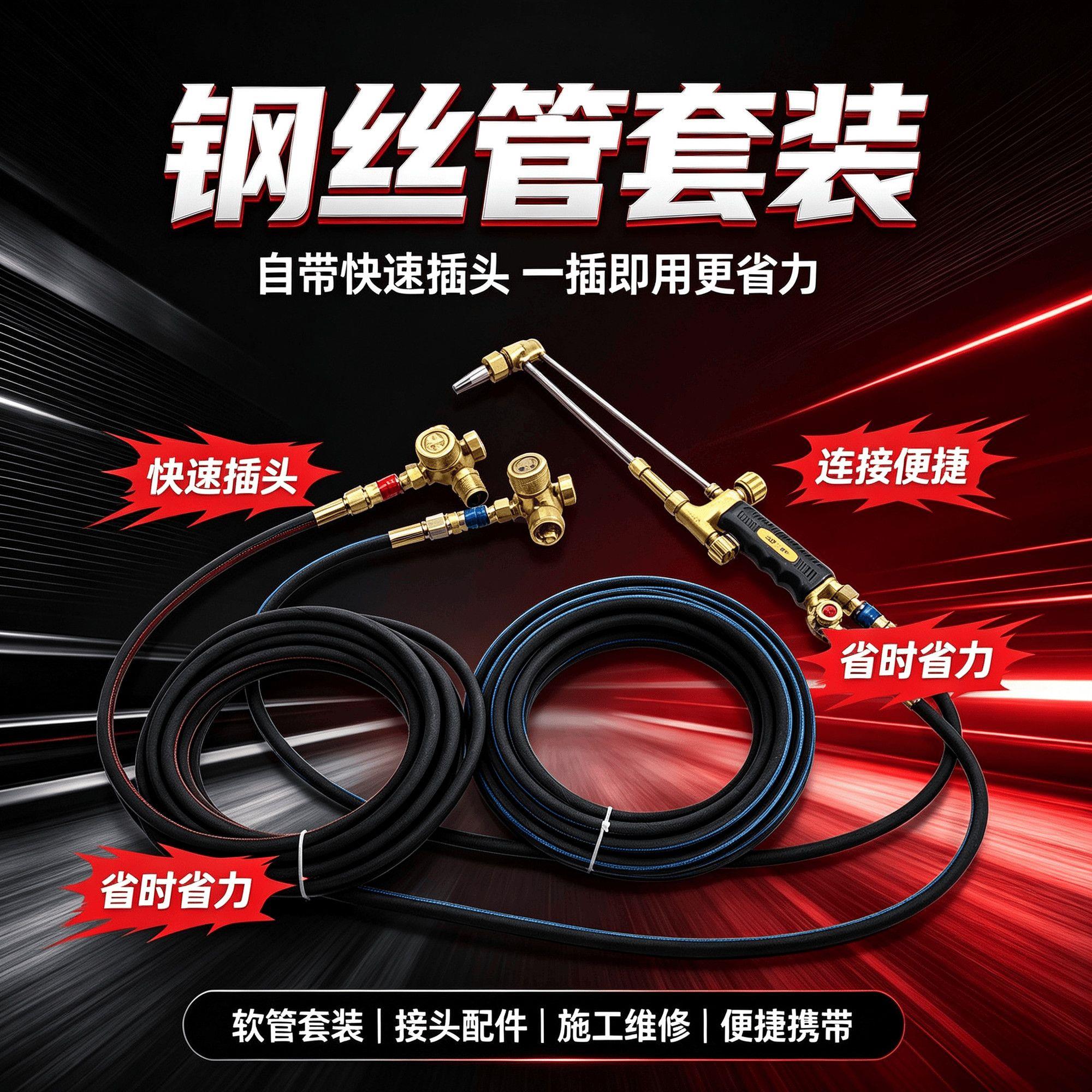 耐烫高压钢丝氧气管气割