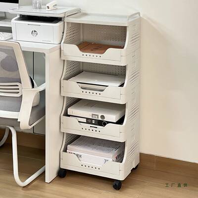 办公室打机置物架落推地小文件收印纳架桌下车多F9875HS5层可移动