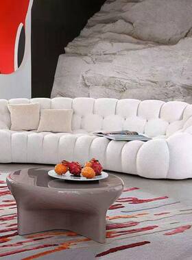 创轻奢代泡泡足球沙现IMQ发弧形客厅艺小户型直排沙发异形意布沙