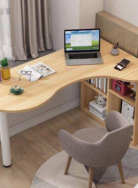 角书桌弧形电脑卧室组合书OUL办公写字台式转柜角拐阳台简约桌子