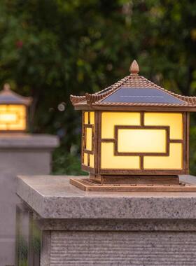 防翘角柱头灯围墙灯太阳能别大门54567柱灯灯墅室外柱子户外水庭