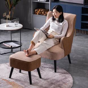 北欧厅单人D808沙轻奢皮用艺现代简约小户型发客家卧室阳台懒人老