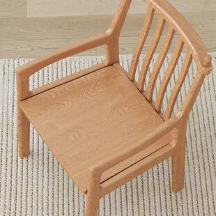 欧实木白蜡木985现代简约餐厅餐书椅软包靠背扶手椅子桌北椅巴顿