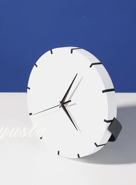 现代简约样板间表客厅餐电厅视QSG柜时钟静音挂墙钟摆件居软装家