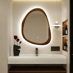 法式复古浴室镜智能镜家用异形卫浴镜壁挂中古风酒店民宿梳妆镜子