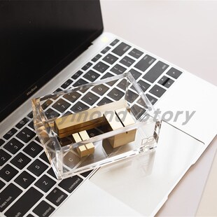 商务送礼高端亚克力透明便签盒名片盒学生办公文具留言桌面便笺盒