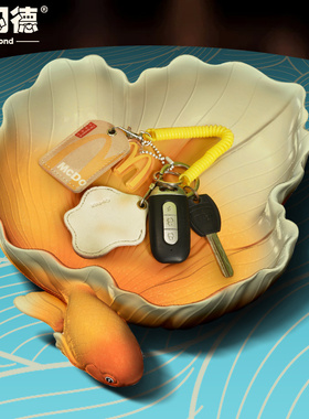 金鱼钥匙收纳玄关摆件入户门桌面零食糖果盘新中式客厅家居装饰品