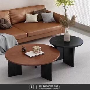 简约茶几圆形客厅家用民宿住宅轻奢简易小茶几吃饭地桌