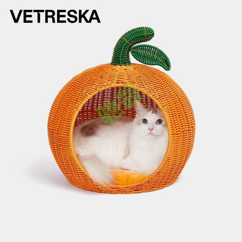 yut未卡大橘大利藤窝藤编猫窝成幼猫夏季凉窝可拆卸棉垫猫窝四季