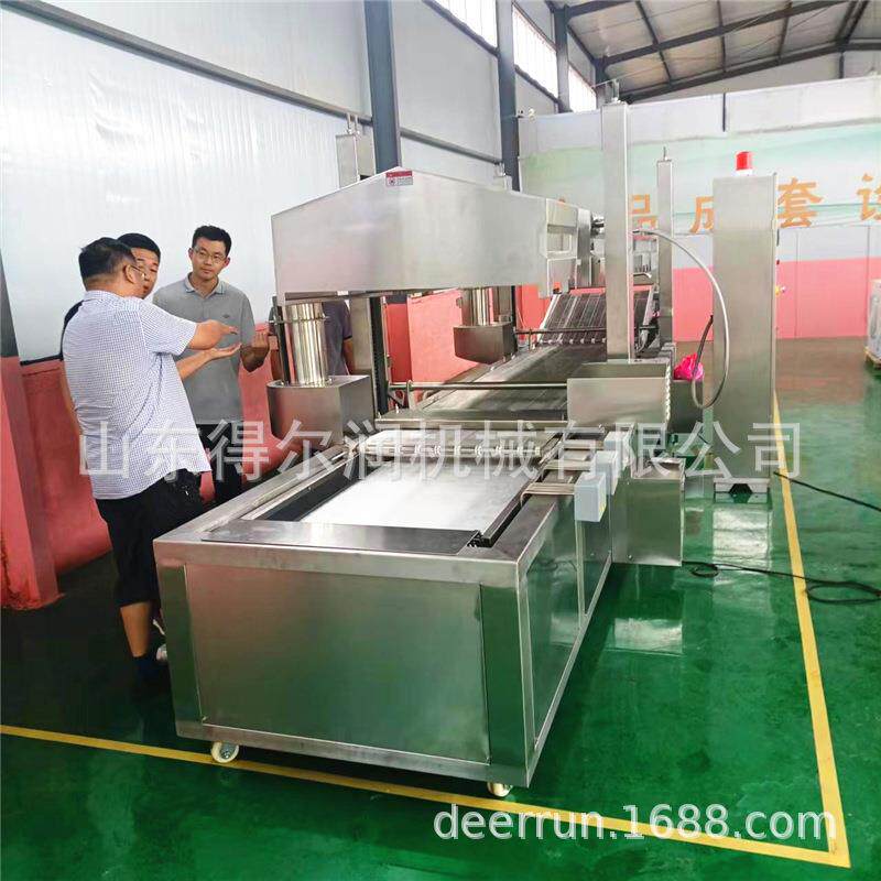 通用型中央厨房餐饮菜品油炸机侧方翻转提升芋头油炸流水线