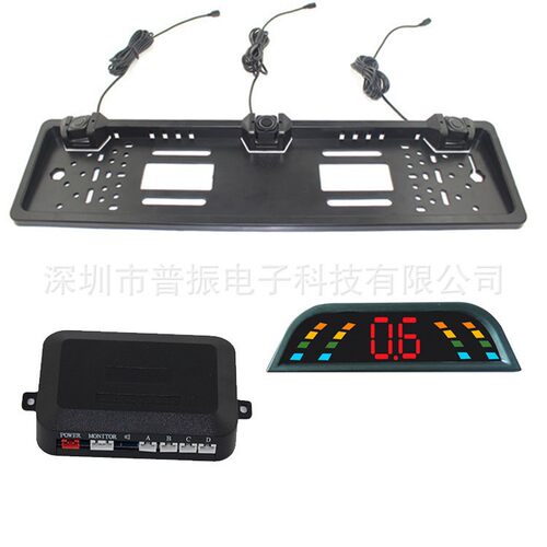 新款不打孔欧牌框数码液晶倒车雷达PZ312LPZ301LPZ300LPZ303L