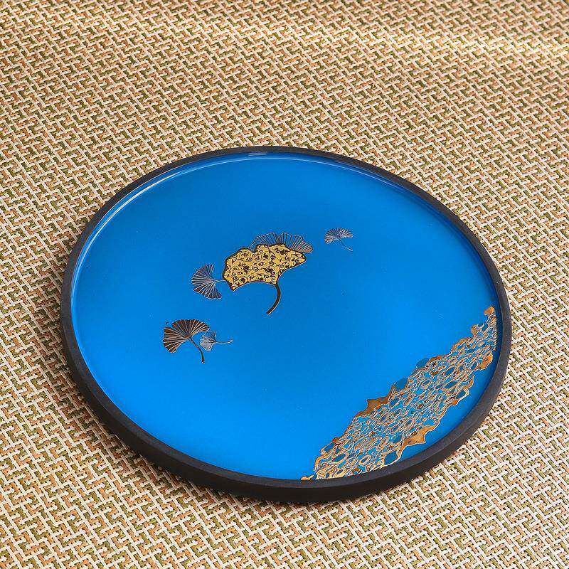 新中式茶盘干泡盘电木大漆茶台中式紫砂壶垫壶承壶托管托盘杯托