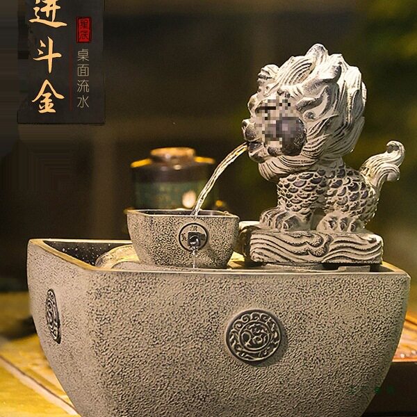 创意吸水兽流水摆件日进斗金循环水风水球办公室招财乔迁开业送礼
