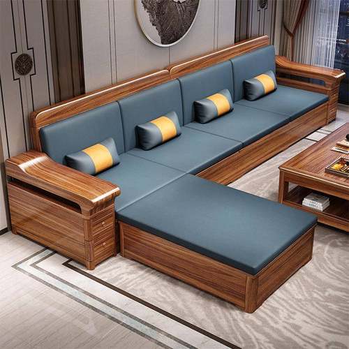 乌金木全实木沙发组合新中式客厅冬夏两用别墅雕花小户型储物沙发