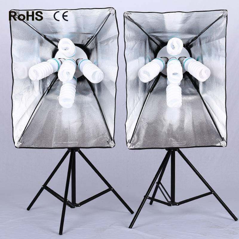 50*70cm5灯头柔光箱5个135W灯泡摄影器材摄影灯棚套装