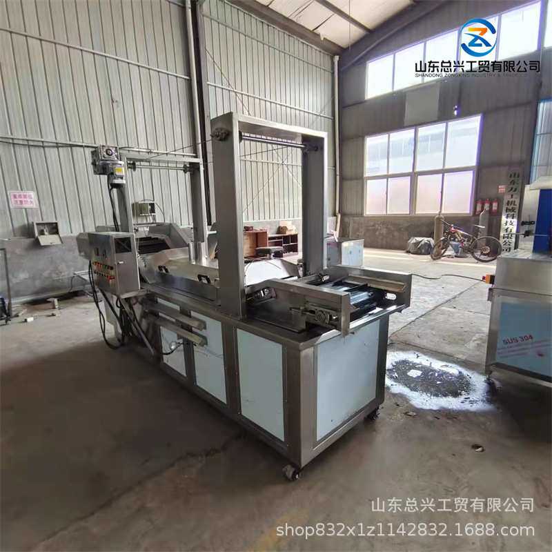 蔬菜丸子连续油炸机 带鱼辣椒香酥鱼油炸线 电加热油炸线设备