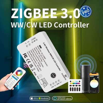 格乐德ZigBee3.0APP控制器双色温智能语音led灯带调光控制器低压