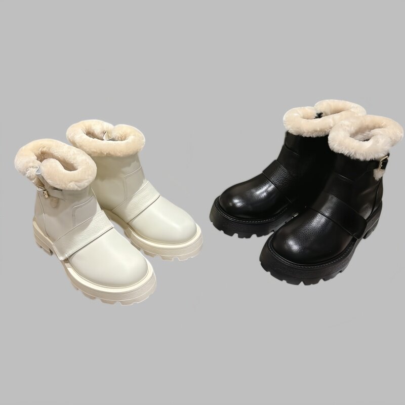 维多娜4cm厚底羊毛保暖雪地靴